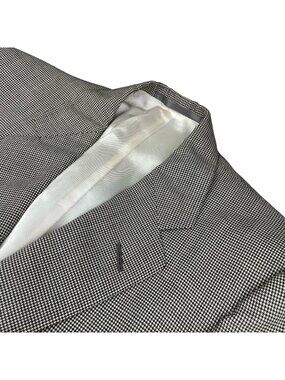 VTG Turnbull & Asser Men's 100% Wool Blazer Gray Micro-Houndstooth • 38R US